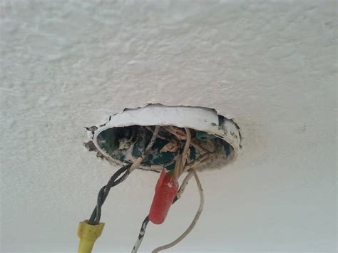 electrical ceiling box next to joist old word|new electrical box without attic.